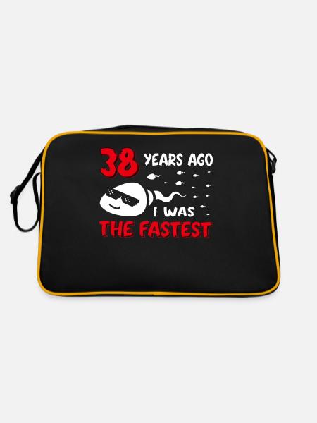 Il y a 38 ans, j’étais le 38e anniversaire le plus rapide - Sac Retro - noir/or - Dos