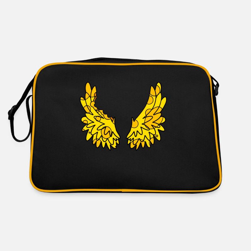Käse Flügel - Retro Tasche - Schwarz/Gold