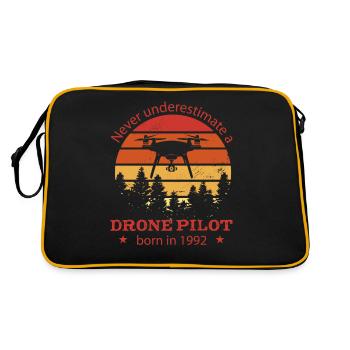 Pilote de drone né en 1992 anniversaire quadcopter - Sac Retro - noir/or - Dos