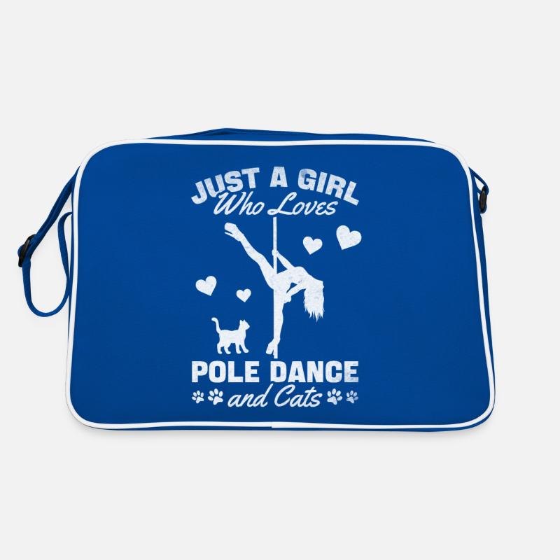 Nur ein Mädchen, das Pole Dance und Katzen liebt Retro Tasche