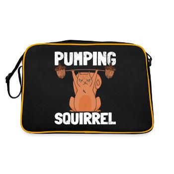 Bodybuilding Squirrel Lifting Squirrel - Retro Bag - black/gold - Back