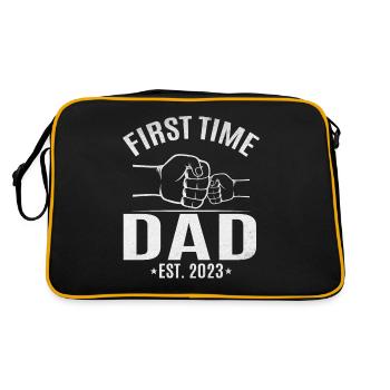 For the first time Dad Est. 2023 Dad becomes fatherhood - Retro Bag - black/gold - Back