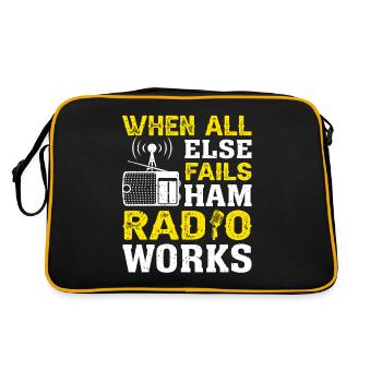 Funk Amateur Funker Funken Radio Hobby Gift - Retro Bag - black/gold - Back