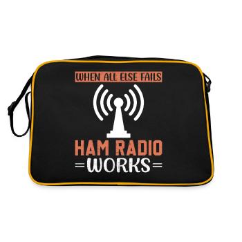 Funk Amateur Funker Funken Radio Hobby Gift - Retro Bag - black/gold - Back