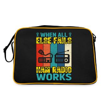 Funk Amateur Funker Funken Radio Hobby Gift - Retro Bag - black/gold - Back