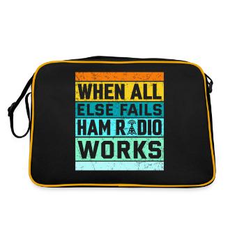 Funk Amateur Funker Funken Radio Hobby Gift - Retro Bag - black/gold - Back
