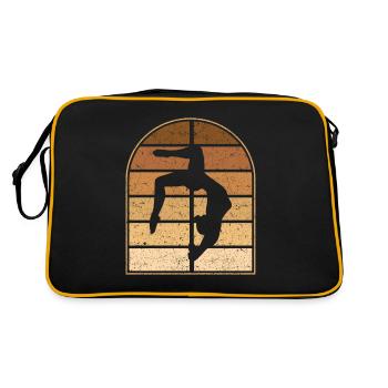 Pole Dancing Akrobatischer Pole Dancer - Retro Tasche - Schwarz/Gold - Hinten