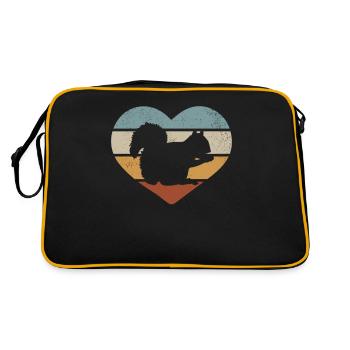 Squirrel Heart Squirrel Lover sweet - Retro Bag - black/gold - Back