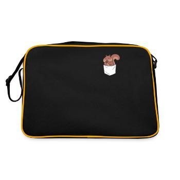 Squirrel Funny Squirrel Bag - Retro Bag - black/gold - Back