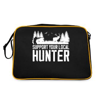 Buck Deer Hunting Hunter Support - Retro Tasche - Schwarz/Gold - Hinten