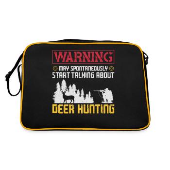 Buck Deer Hunting Hunter Warning - Retro Bag - black/gold - Back