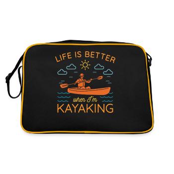 KAYAKS CANOË RAFTING PÉDALO Kayak KAYAK KAYAK KAYAK - Sac Retro - noir/or - Dos