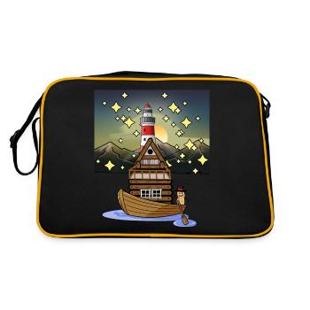 Naturliebhaber Erdnuss Abenteuer Reise Expedition - Retro Tasche - Schwarz/Gold - Hinten
