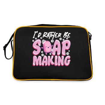 Fabrication de savon Artisanat je préférerais être - Sac Retro - noir/or - Dos