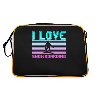 J’adore le snowboard - Sac Retro - noir/or - Dos