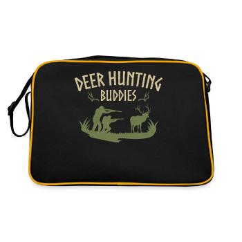 Buck Deer Hunting Hunter Deer - Retro Bag - black/gold - Back