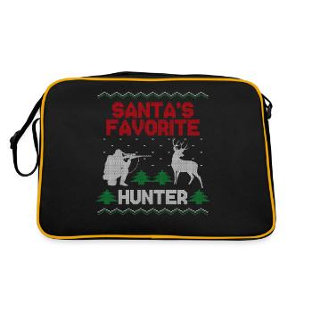 Buck Deer Hunting Hunter Christmas - Retro Bag - black/gold - Back