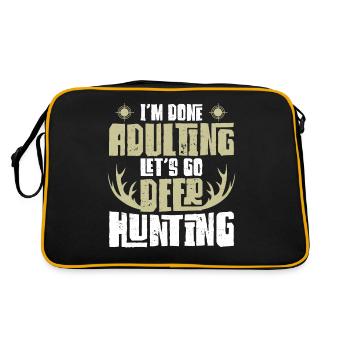 Buck Deer Hunting Hunter I'm Done - Retro Tasche - Schwarz/Gold - Hinten