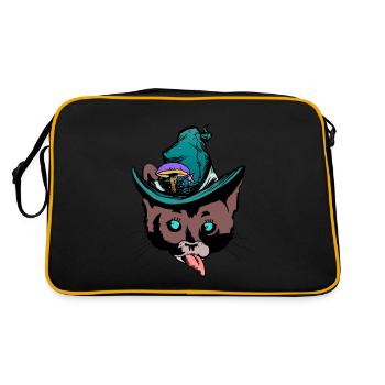 Tête de chat effronté chat sorciers snack fantaisie - Sac Retro - noir/or - Dos