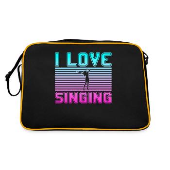 I love singing - Retro Tasche - Schwarz/Gold - Hinten