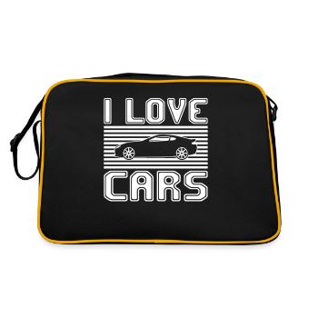 I love cars - Retro Tasche - Schwarz/Gold - Hinten