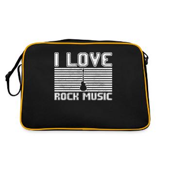 J’adore la musique rock - Sac Retro - noir/or - Dos