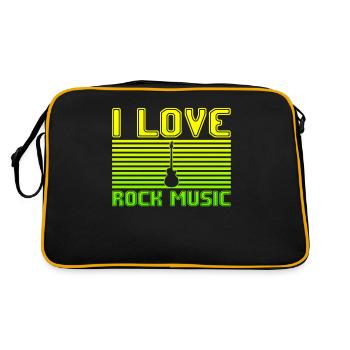 J’adore la musique rock - Sac Retro - noir/or - Dos
