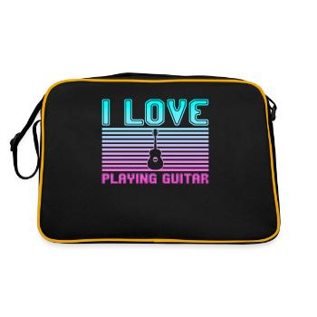 J’adore jouer de la guitare - Sac Retro - noir/or - Dos