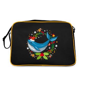 Alaska Geschenk Kinder Herren Damen USA Natur Eis - Retro Tasche - Schwarz/Gold - Hinten