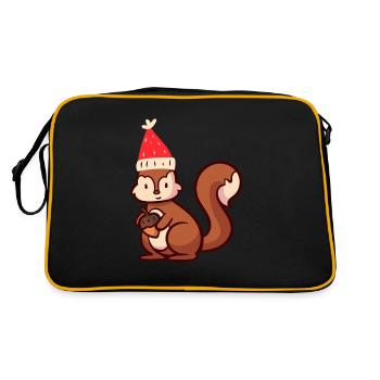 squirrel Ugly Christmas Christmas Xmas - Retro Bag - black/gold - Back