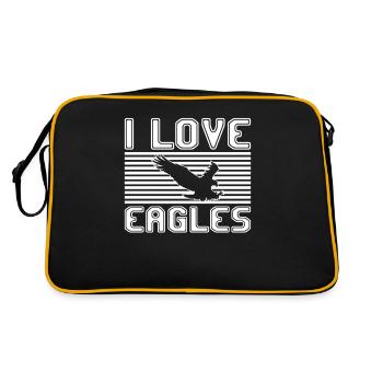 I love eagles - Retro Tasche - Schwarz/Gold - Hinten