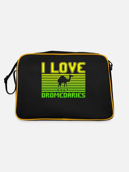 I love dromedaries - Retro Bag - black/gold - Back