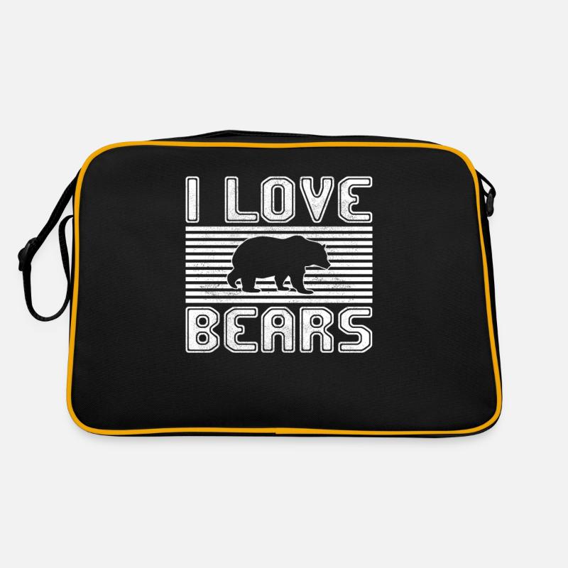 I love bears - Retro Tasche - Schwarz/Gold