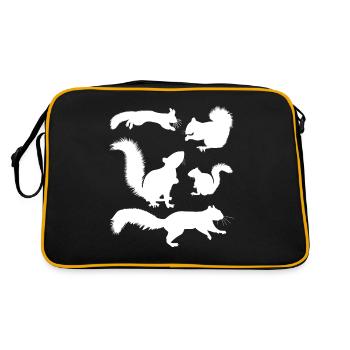 Écureuil, mignon amateur d’écureuils, - Sac Retro - noir/or - Dos