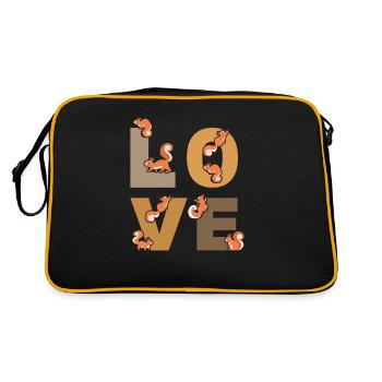 Squirrel LOVE Squirrel Nice Squirrel - Retro Bag - black/gold - Back