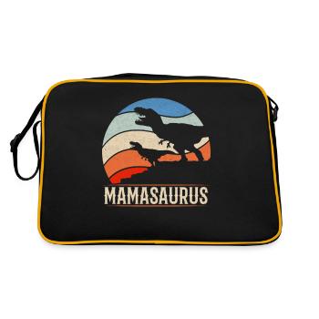 Mama Saurus Mama Dinosaur Famille Mama Dino - Sac Retro - noir/or - Dos