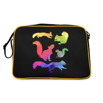 Drôles d’écureuils, mignons - Sac Retro - noir/or - Dos