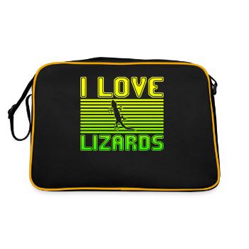 J’adore les lézards - Sac Retro - noir/or - Dos