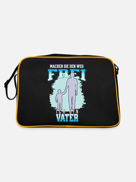 Vater hat es Eilig - Retro Tasche - Schwarz/Gold - Hinten