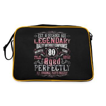Vintage 80 Aged Perfectly Women on their 80th Birthday - Retro Bag - black/gold - Back