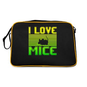 I love mice - Retro Bag - black/gold - Back