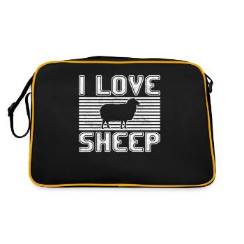 I love sheep - Retro Tasche - Schwarz/Gold - Hinten