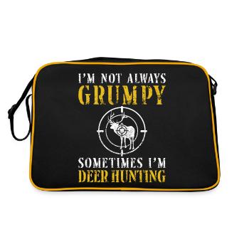Buck Deer Hunting Hunter Dad - Retro Tasche - Schwarz/Gold - Hinten