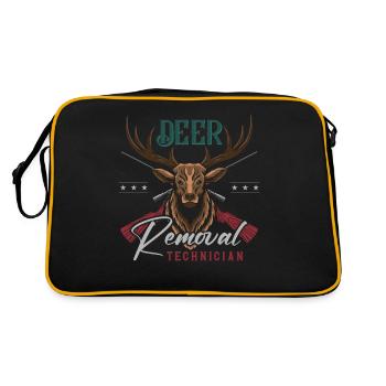 Buck Deer Hunting Hunter Deer - Retro Tasche - Schwarz/Gold - Hinten