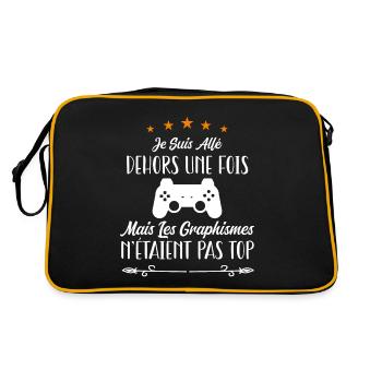 Je Suis Allé Dehors Une Fois Graphismes Pas Au Top - Sac Retro - noir/or - Dos