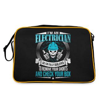 Fully Qualified To Remove Your Shorts Electrician - Retro Bag - black/gold - Back