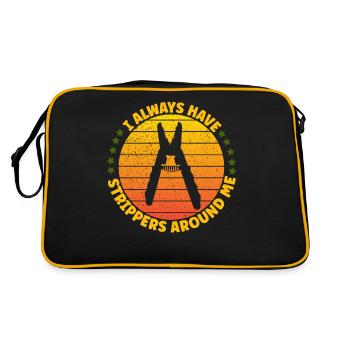 I Always Have Strippers Around Me Electrician - Retro Bag - black/gold - Back