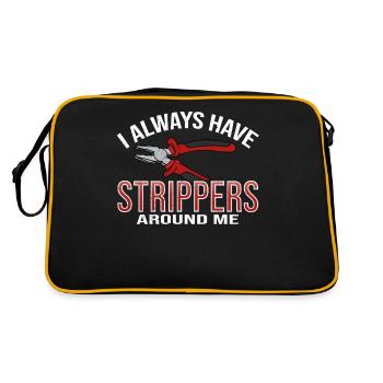 I Always Have Strippers Around Me Electrician - Retro Bag - black/gold - Back