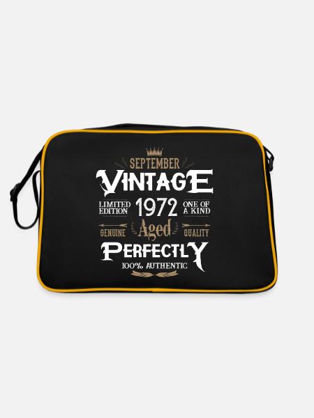 September 1972 geboren Legenden Geburtstag - Retro Tasche - Schwarz/Gold