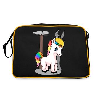 Construction site unicorn tool safety helmet build KInder - Retro Bag - black/gold - Back